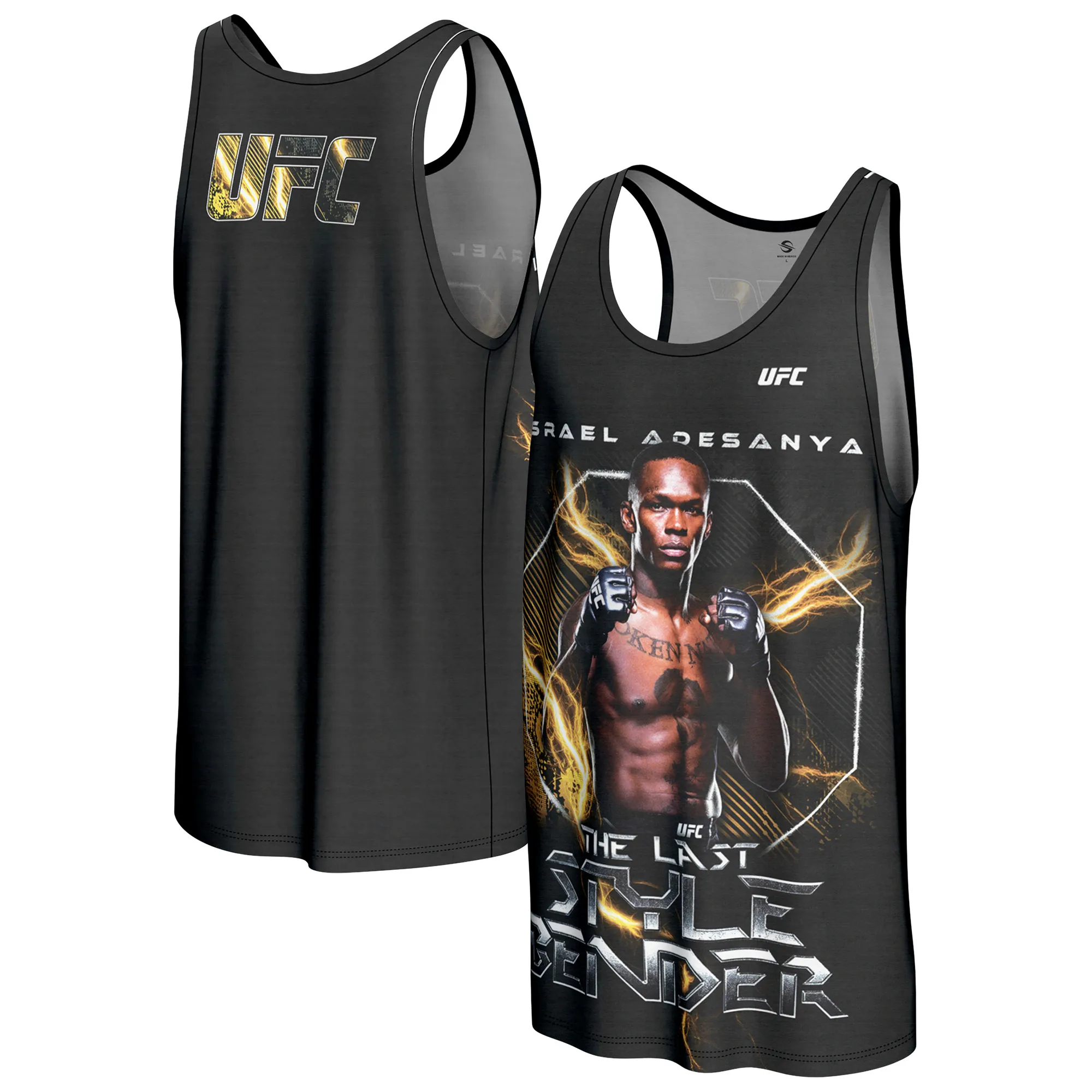 Men's ProSphere Black Israel Adesanya UFC Fighter Tank Top sold by UFC