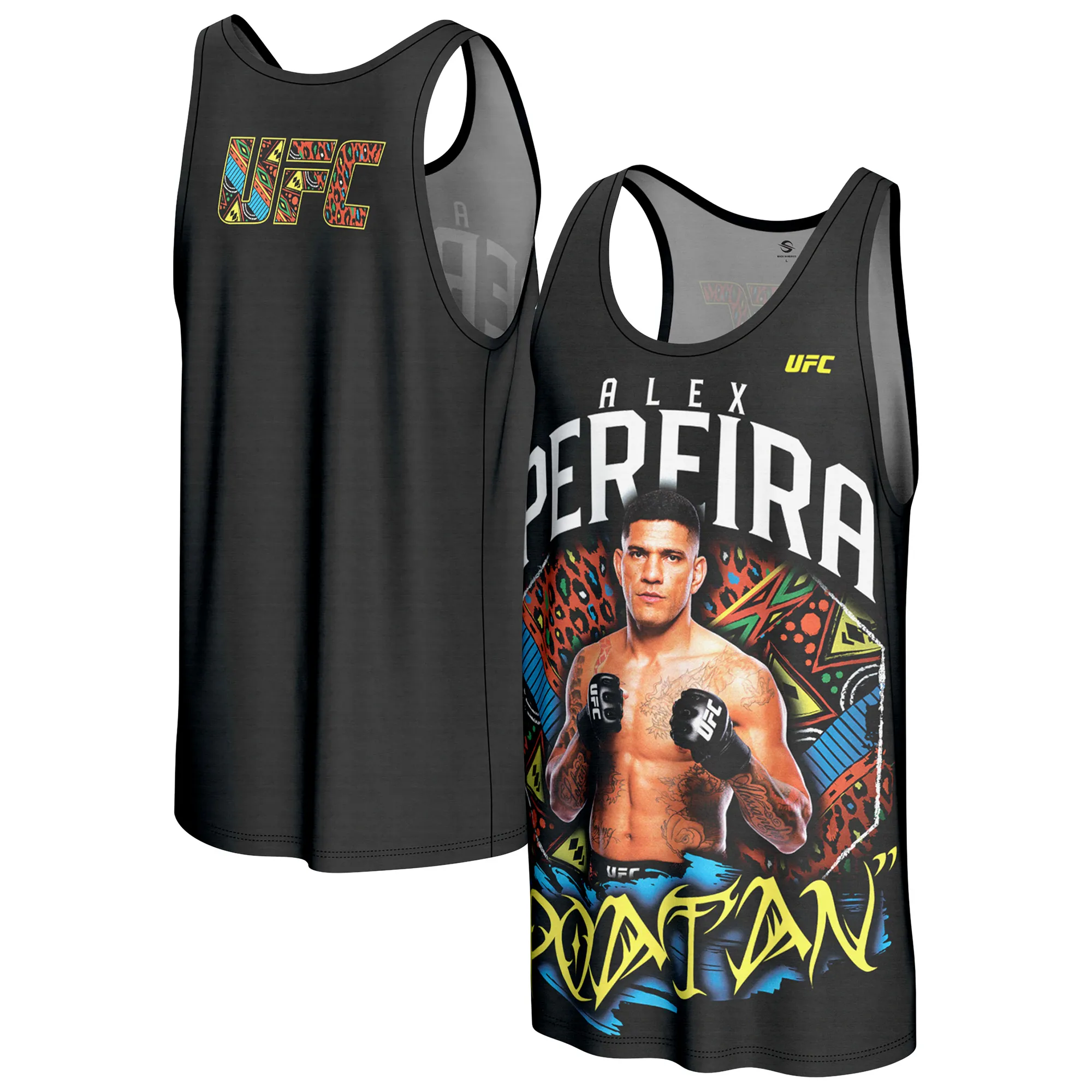 Men's ProSphere Black Alex Pereira UFC Fighter Tank Top sold by UFC