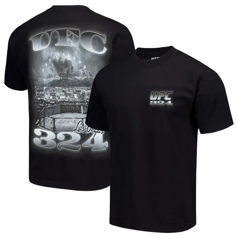 Men's Black UFC 324 Skyline T-Shirt made by UFC