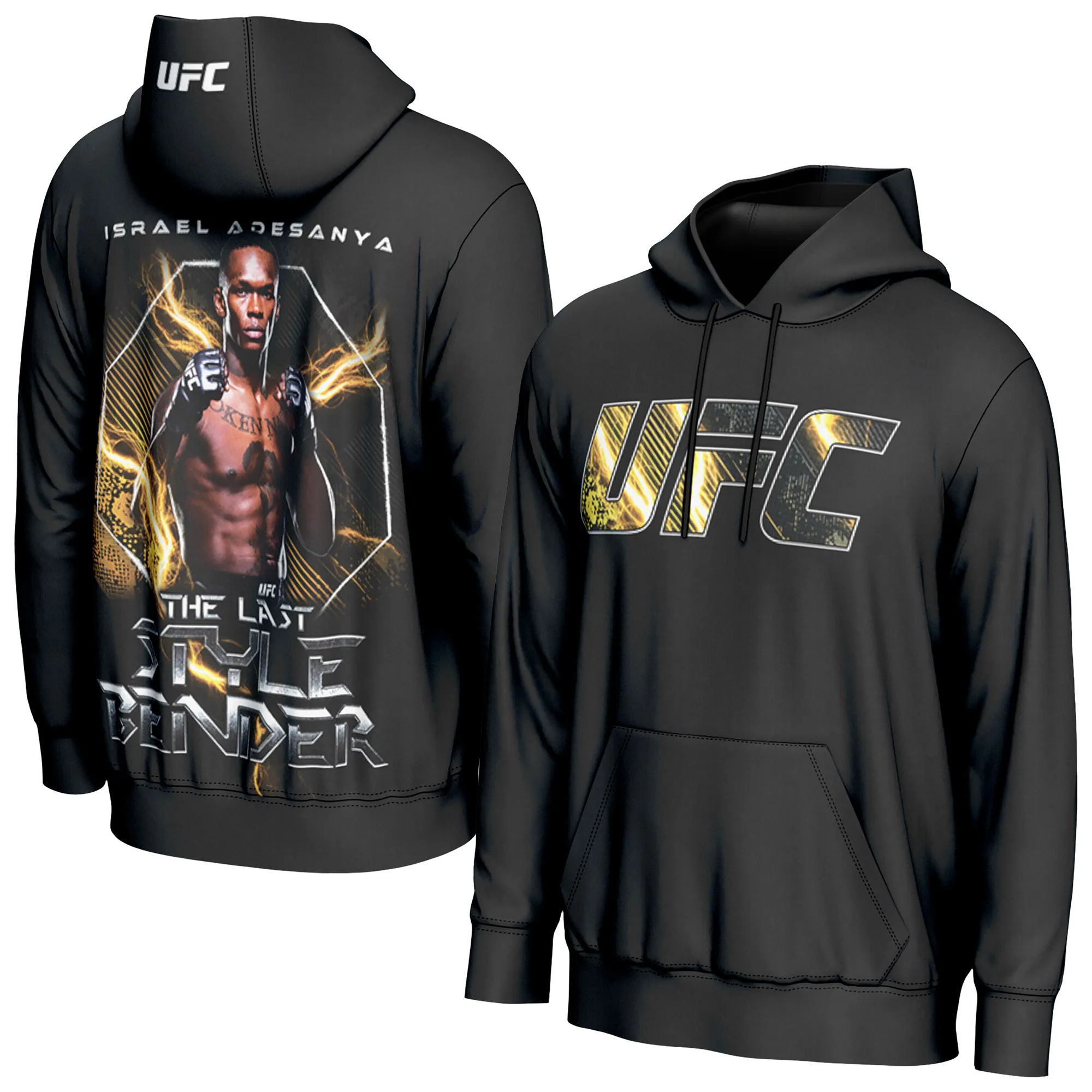 Men's ProSphere Black Israel Adesanya UFC Fighter Hoodie sold by UFC