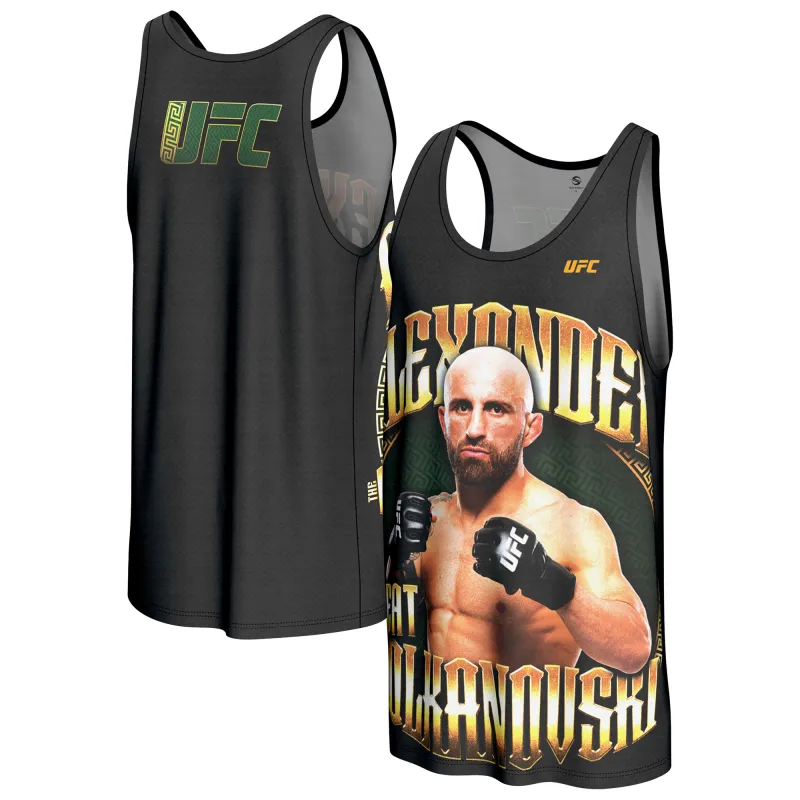 Men's ProSphere Black Alexander Volkanovski UFC Fighter Tank Top made by UFC