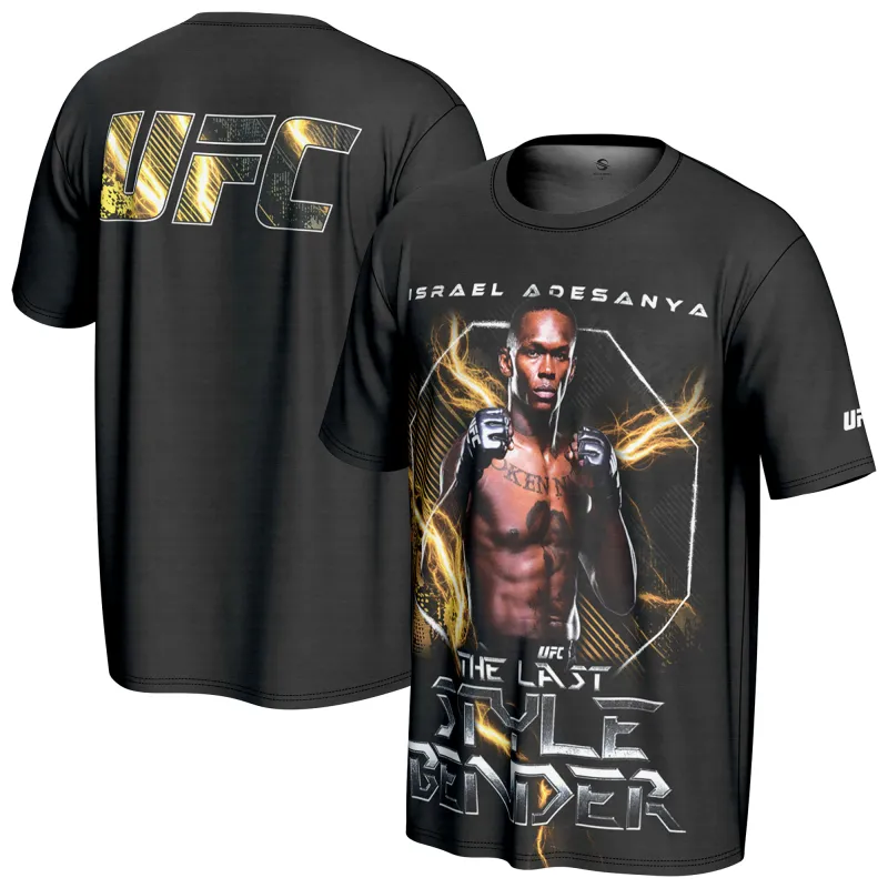 Men's ProSphere Black Israel Adesanya UFC Fighter T-Shirt sold by UFC