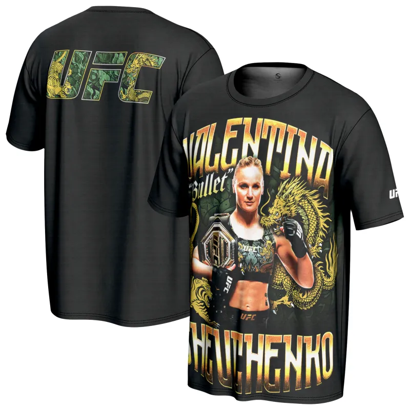 Men's ProSphere Black Valentina Shevchenko UFC Fighter T-Shirt made by UFC