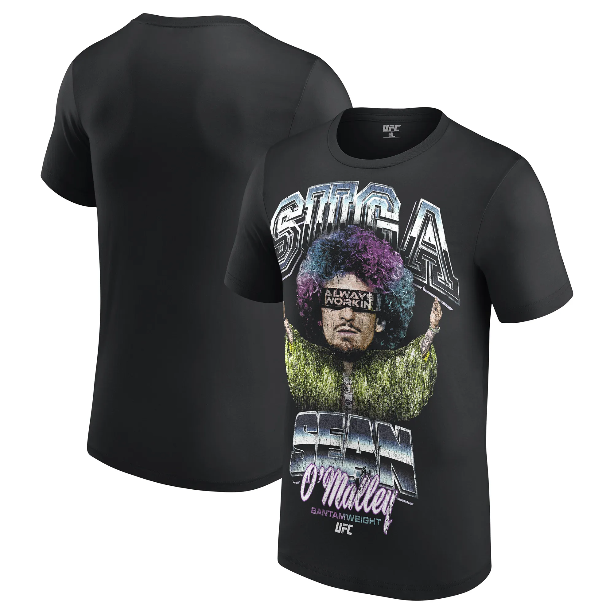 Men's UFC Black Sean O'Malley Always Working T-Shirt sold by UFC