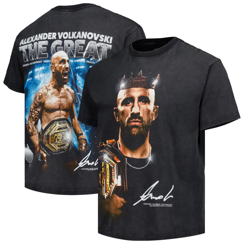 Men's Black Alexander Volkanovski King Again T-Shirt made by UFC