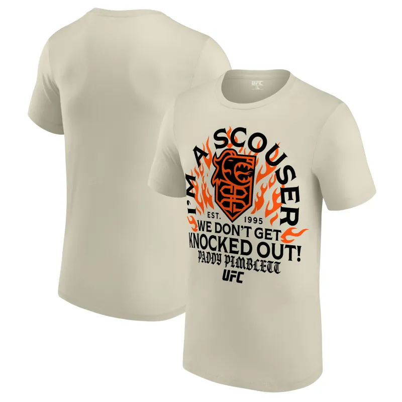 Men's UFC Cream Paddy Pimblett Scouser T-Shirt made by UFC