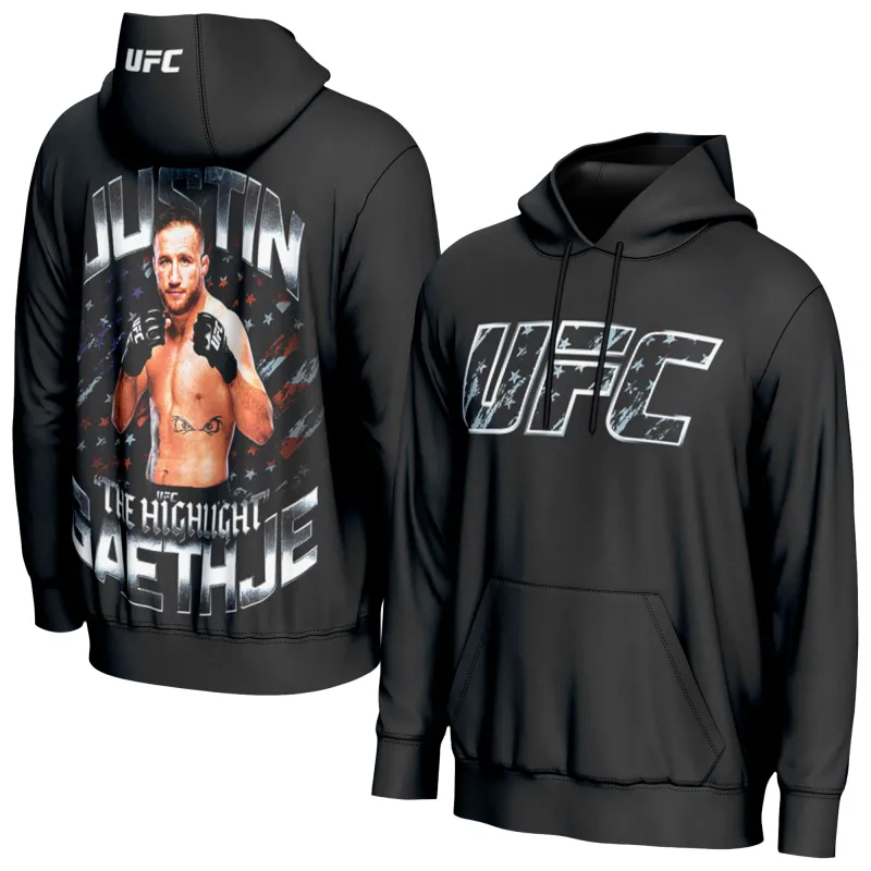 Men's ProSphere Black Justin Gaethje Fighter Hoodie made by UFC