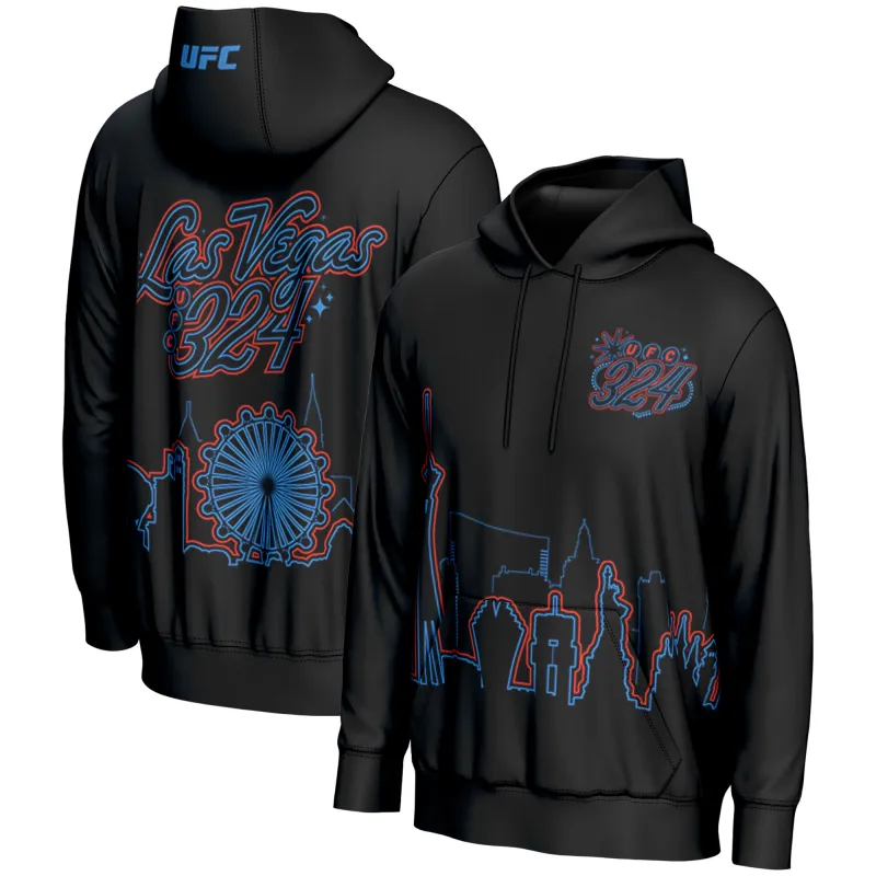 Men's ProSphere  Black UFC 324 Las Vegas Skyline Hoodie sold by UFC