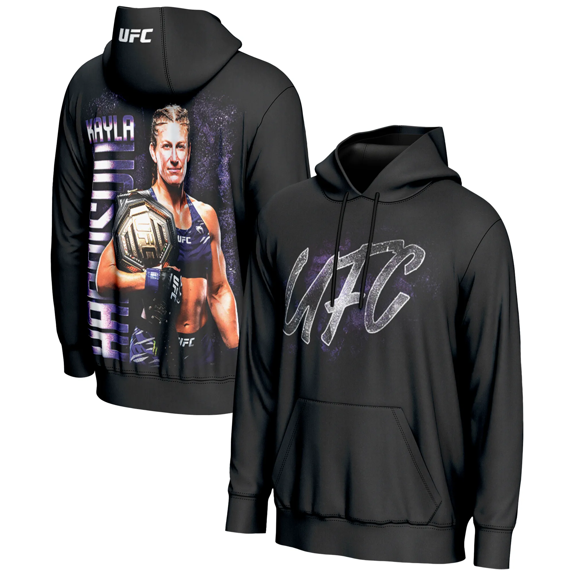 Men's ProSphere Black Kayla Harrison Fighter Hoodie sold by UFC