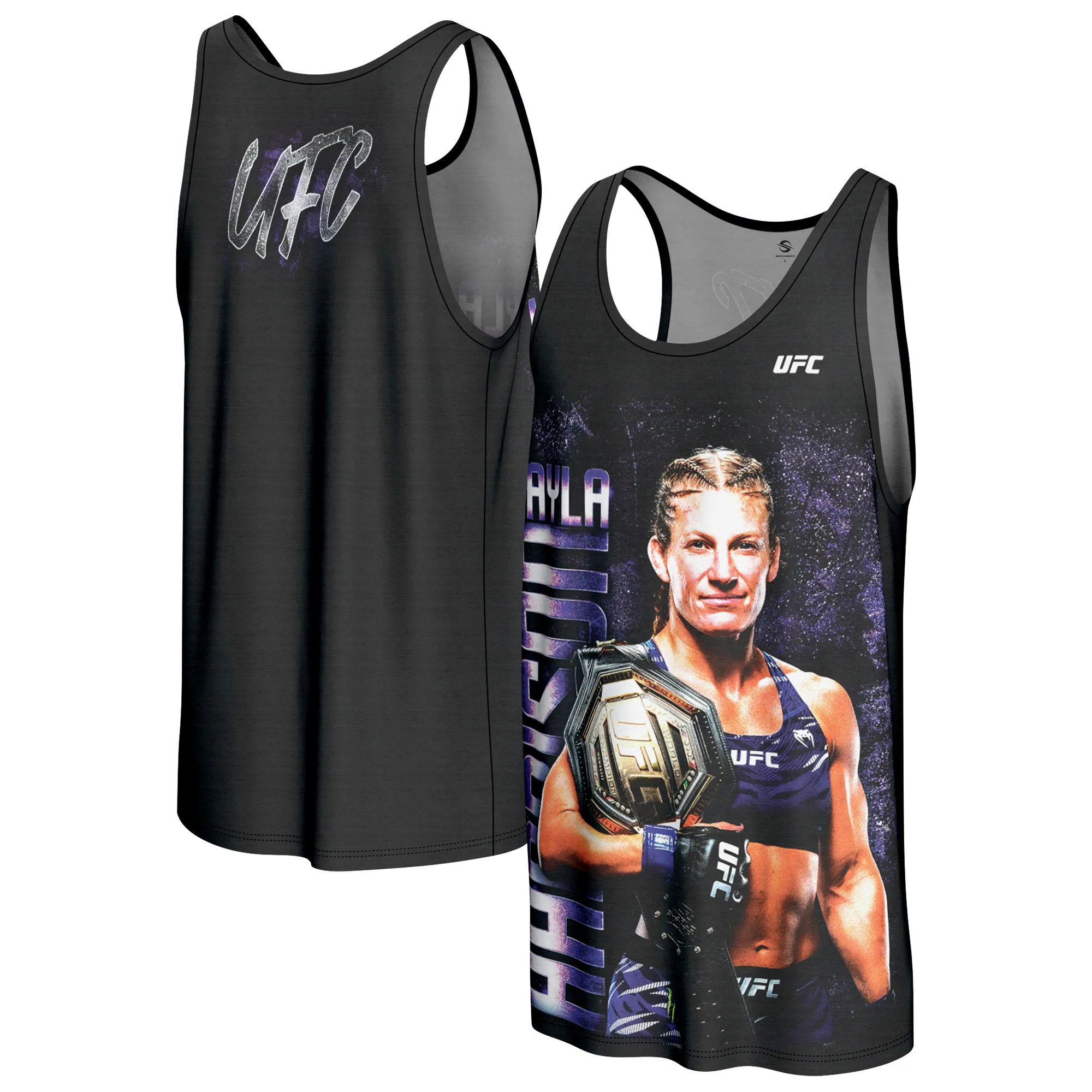 Men's ProSphere Black Kayla Harrison Fighter Tank Top sold by UFC