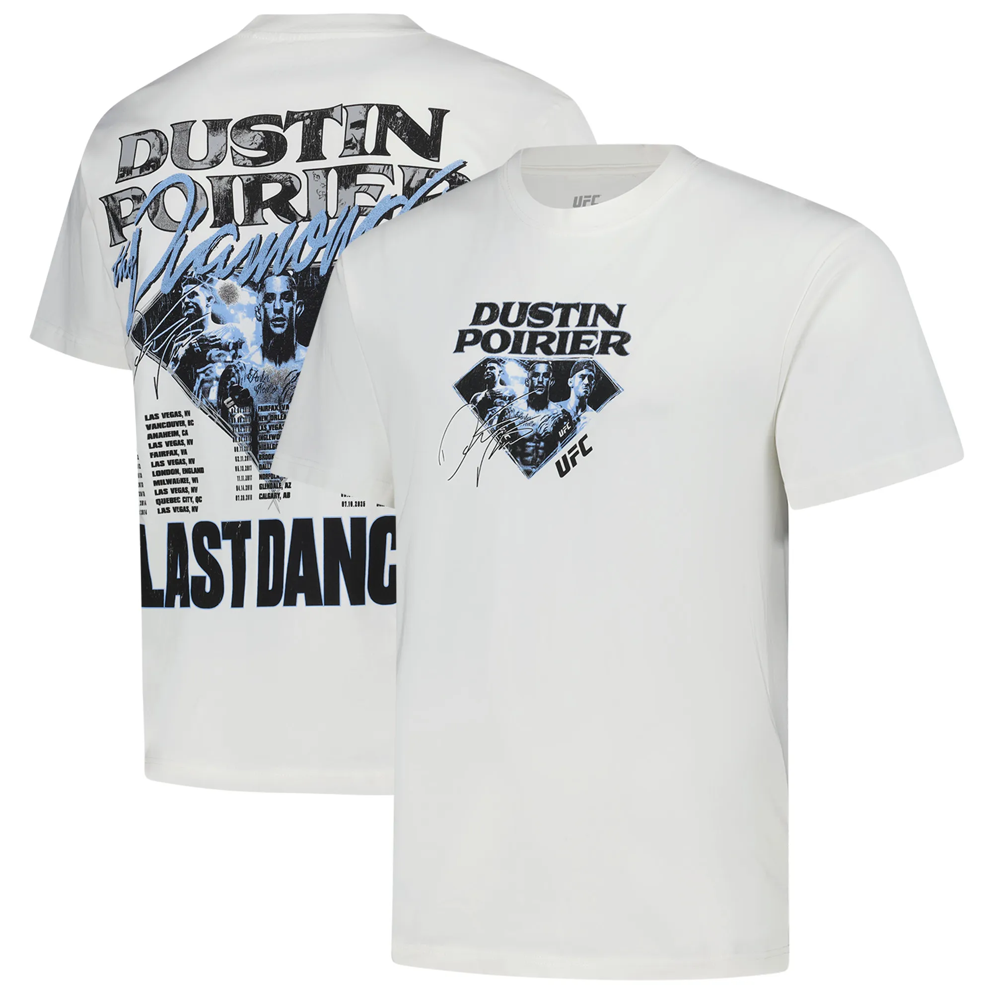 Men's UFC White Dustin Poirier One Last Dance Boxy T-Shirt sold by UFC