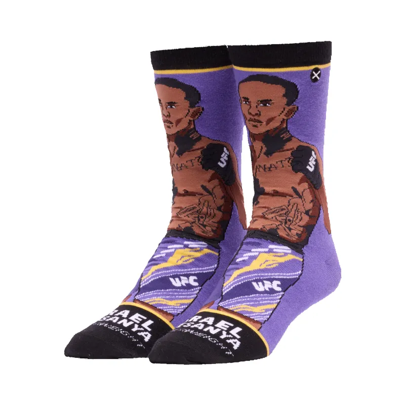Men's Odd Sox Israel Adesanya Tri-Blend Straight Crew Socks sold by UFC