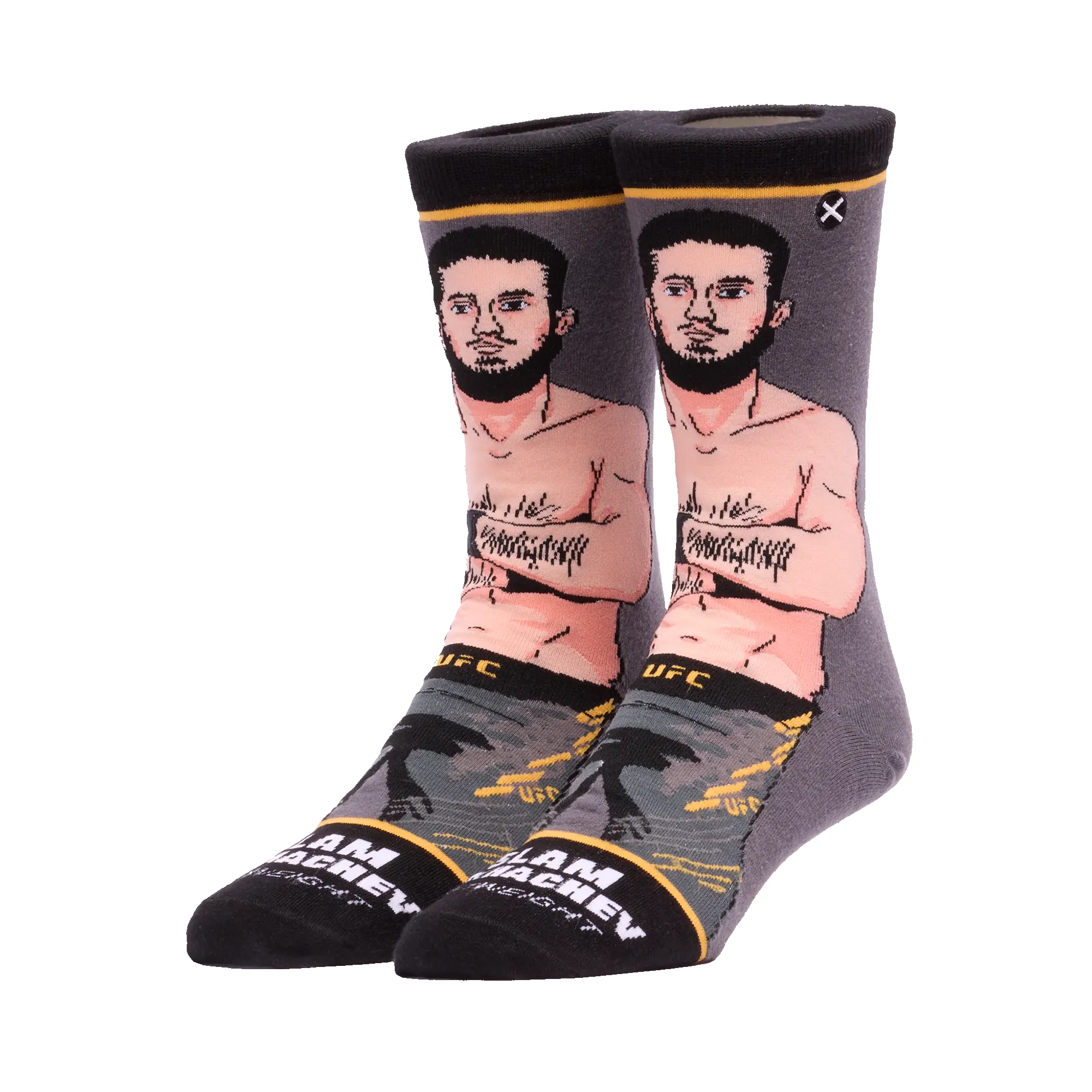 Men's Odd Sox Islam Makhachev Tri-Blend Straight Crew Socks sold by UFC