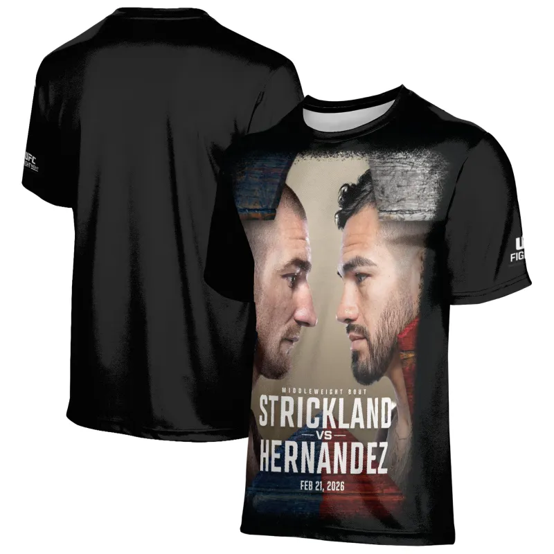 Men's ProSphere Black UFC Strickland Vs. Herandez Fight Night Houston T-Shirt made by UFC