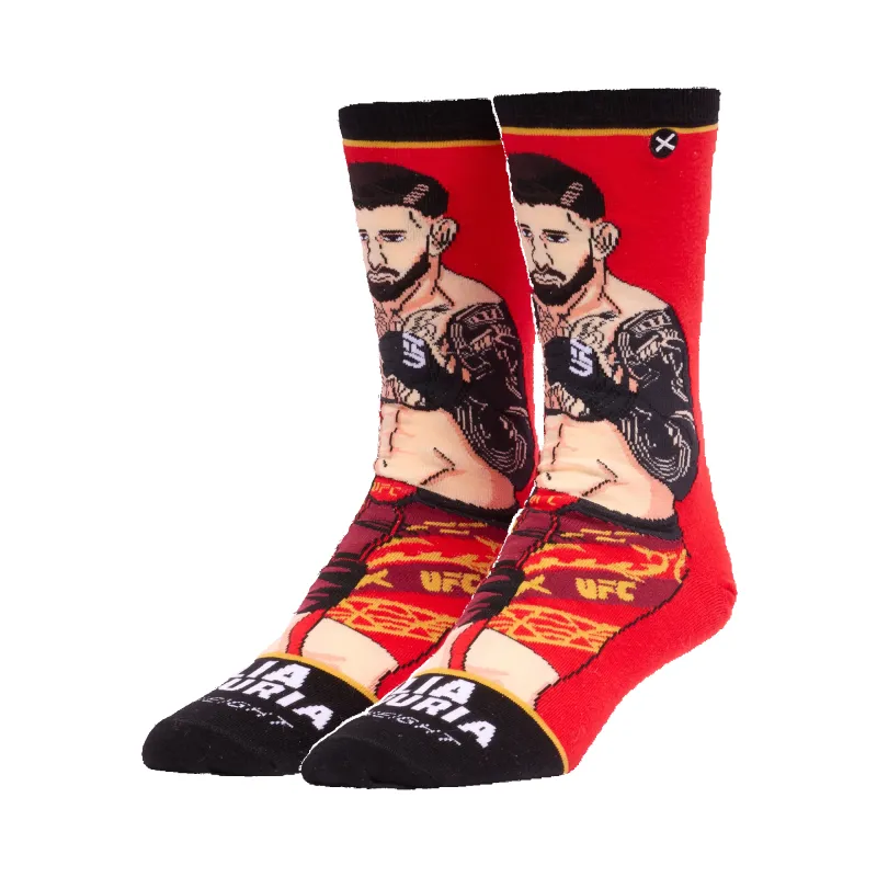 Men's Odd Sox Ilia Topuria Tri-Blend Straight Crew Socks sold by UFC
