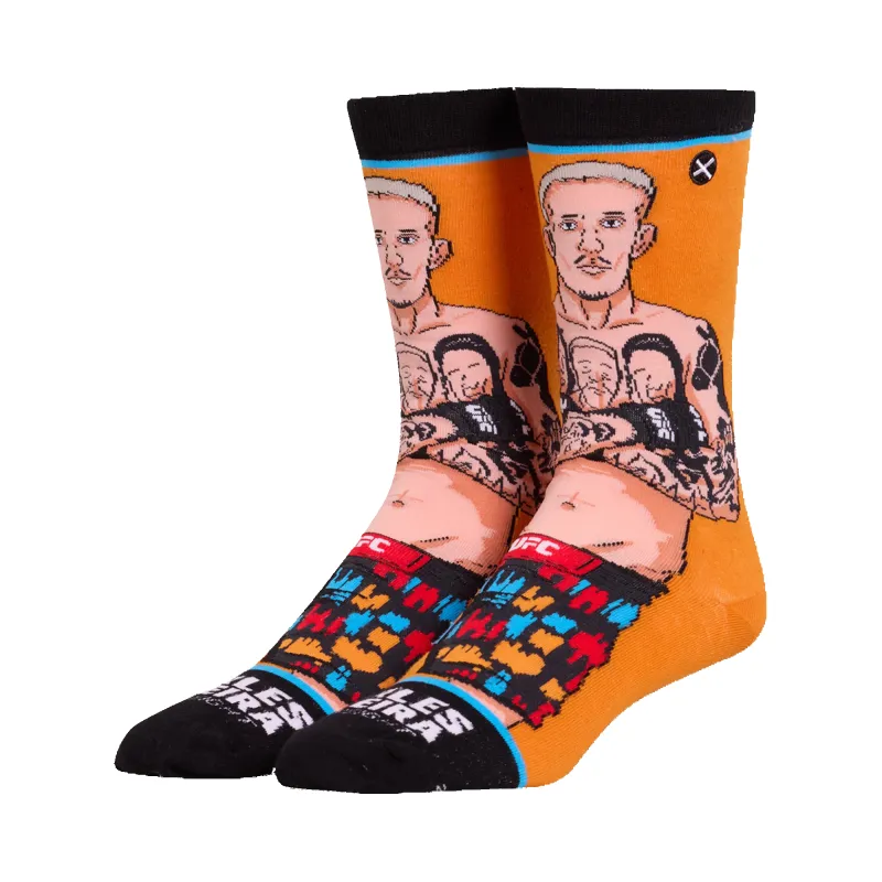 Men's Odd Sox Charles Oliveira Tri-Blend Straight Crew Socks sold by UFC
