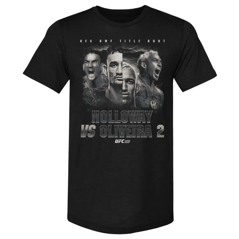 Men's 500 Level  Black UFC Holloway Vs. Oliveira Match Up Portait Premium Tri-Blend T-Shirt sold by UFC