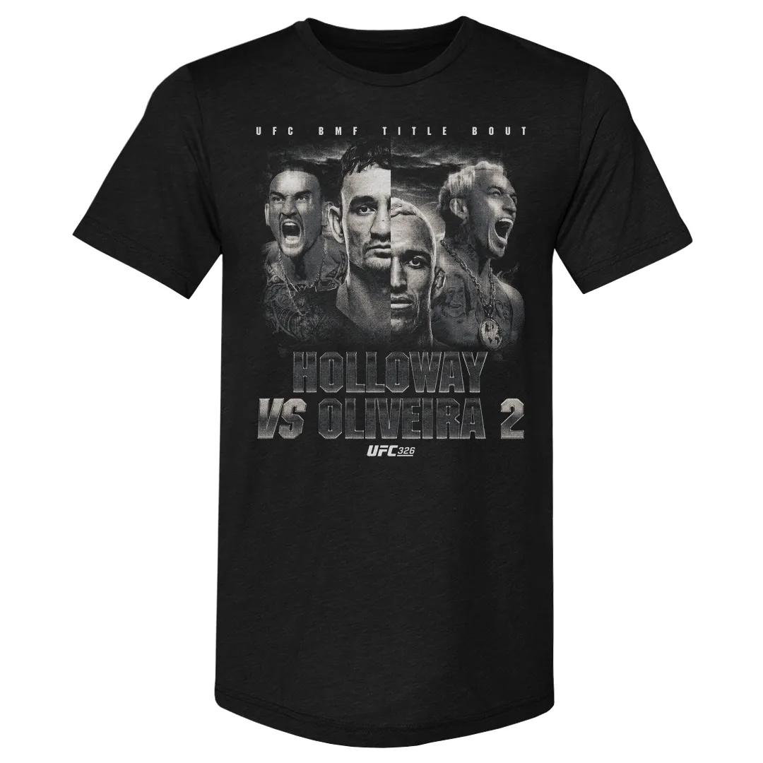Men's 500 Level Black UFC Holloway Vs. Oliveira Match Up Portait Premium Tri-Blend T-Shirt sold by UFC