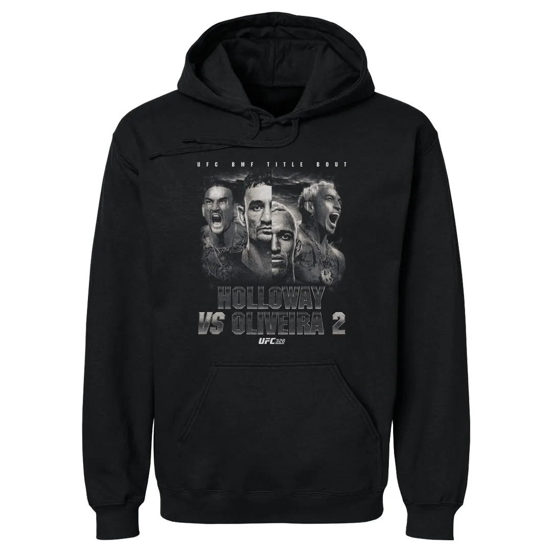 Men's 500 Level Black UFC Holloway Vs. Oliveira Match Up Portrait Hoodie sold by UFC