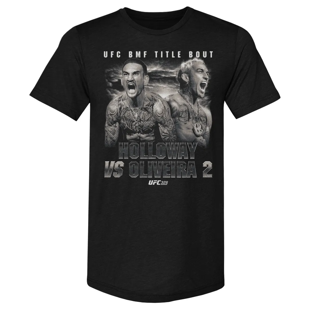 Men's 500 Level Black UFC Holloway Vs. Oliveira Match Up Portrait Premium Tri-Blend T-Shirt sold by UFC