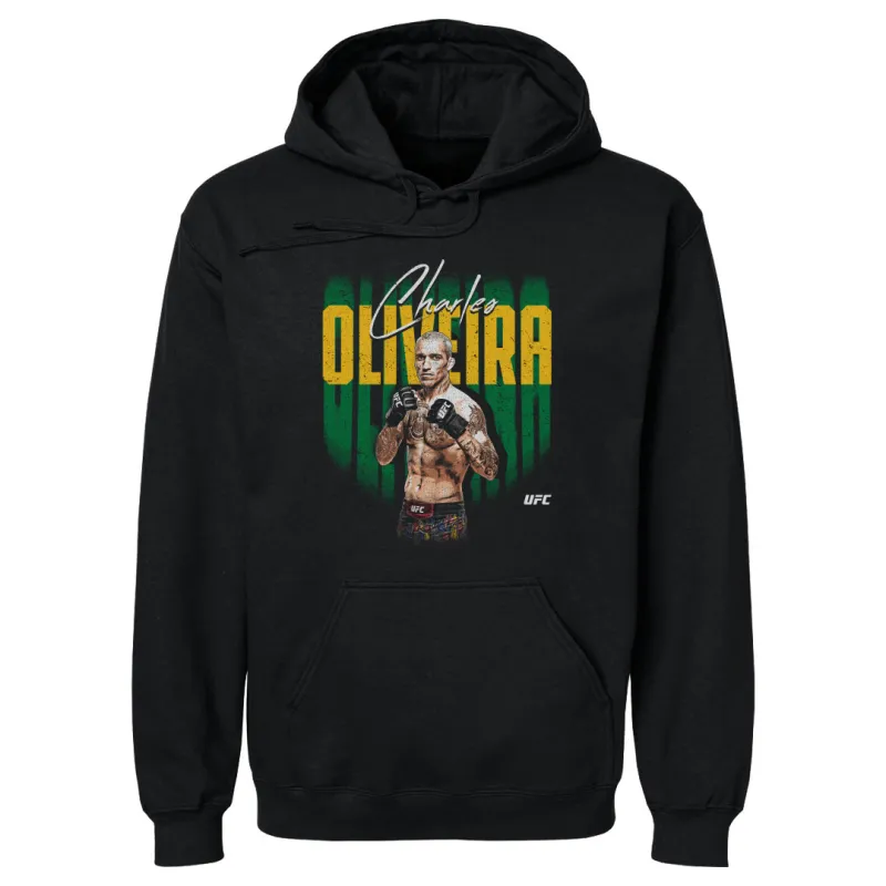 Men's 500 Level  Black Charles Oliveira Hoodie made by 500 Level