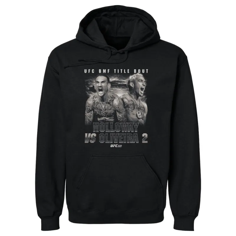 Men's 500 Level  Black UFC Holloway Vs. Oliveira Match Up Portrait Hoodie made by 500 Level