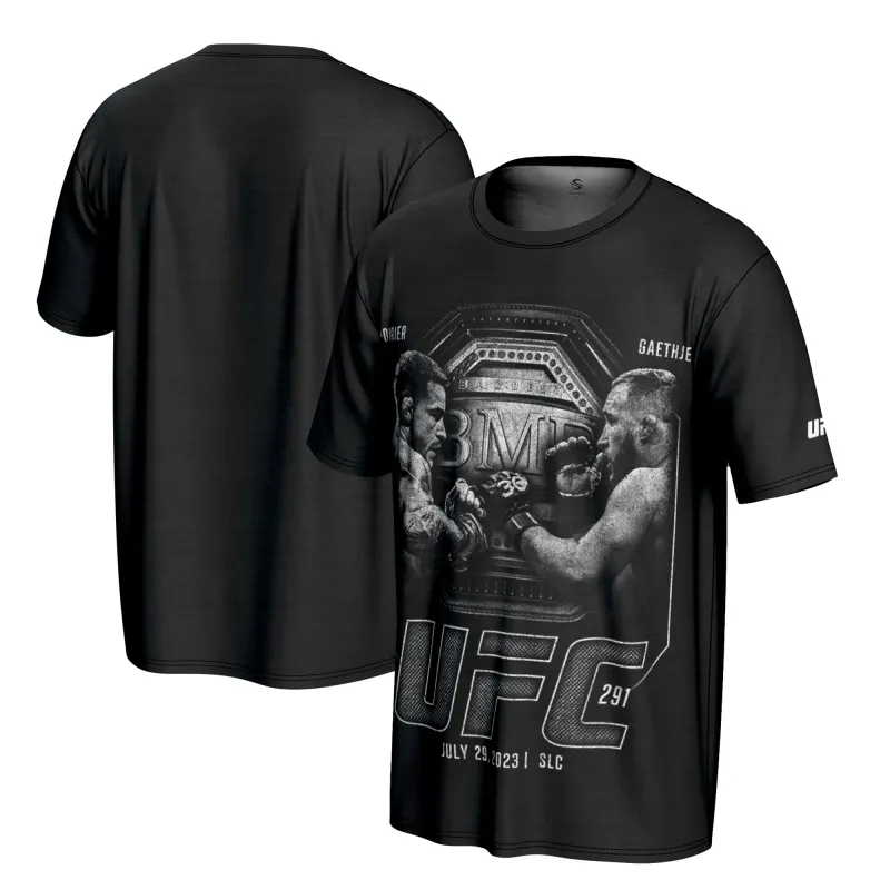Men's ProSphere Black UFC 291 BMF Belt Justin Gaethje vs. Dustin Poirier T-Shirt made by UFC