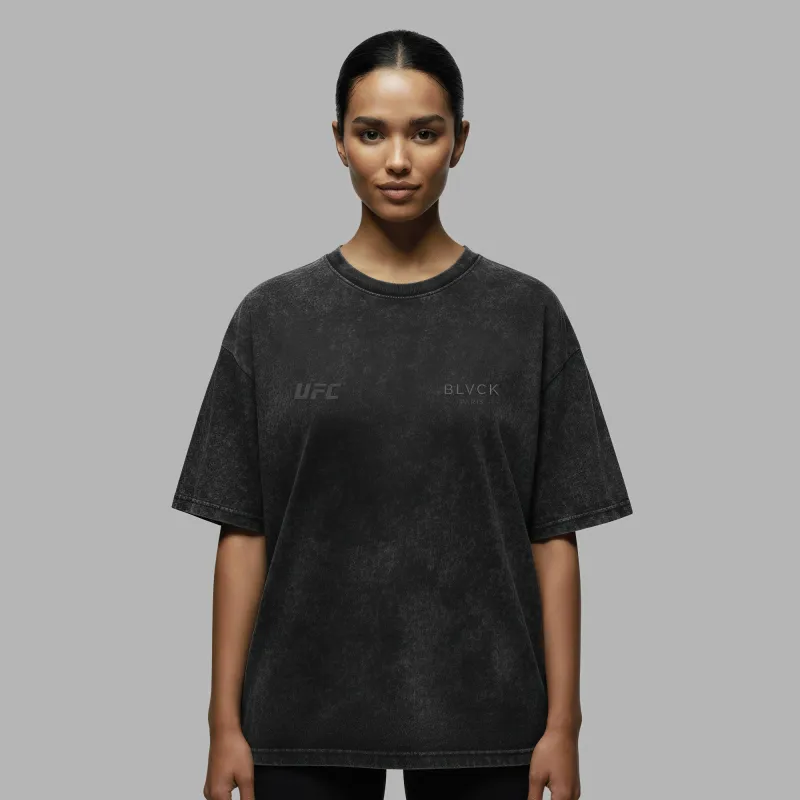 Unisex Blvck Paris x UFC  Black Acid Wash Essential T-Shirt made by UFC