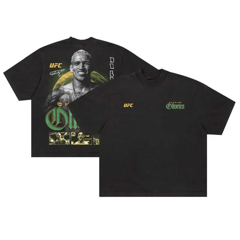 Men's UFC  Black Charles Oliveira Boxy T-Shirt made by UFC