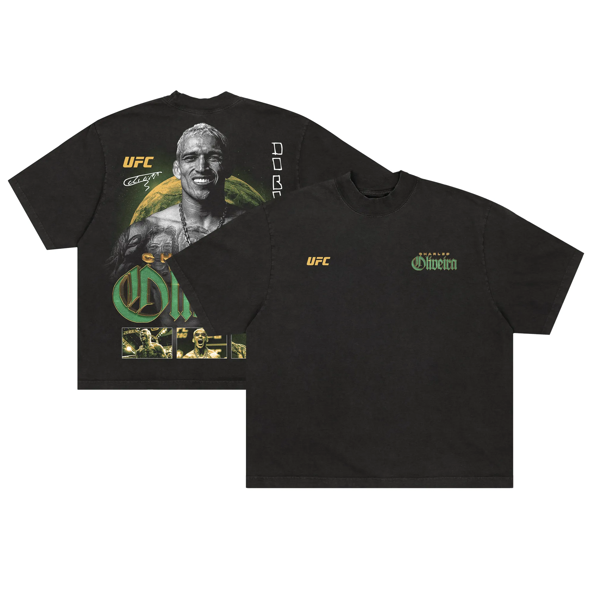 Men's UFC Black Charles Oliveira Boxy T-Shirt sold by UFC