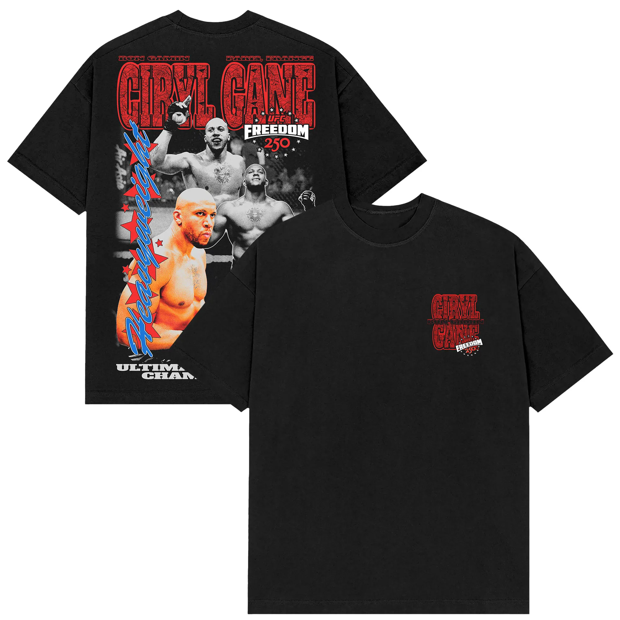 Men's UFC Black Ciryl Gane UFC Freedom 250 T-Shirt sold by UFC