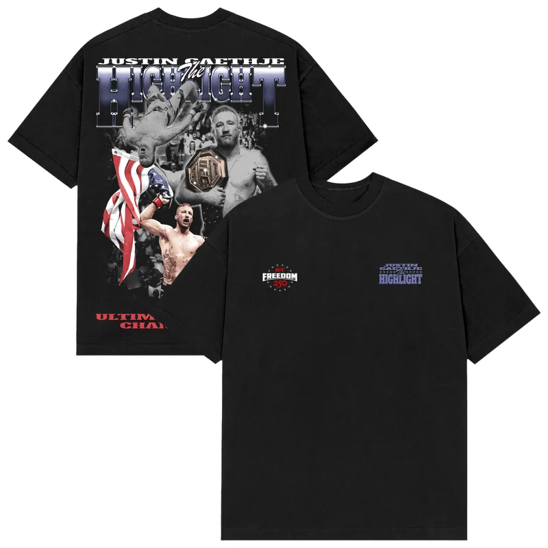 Men's UFC Black Justin Gaethje UFC Freedom 250 T-Shirt made by UFC