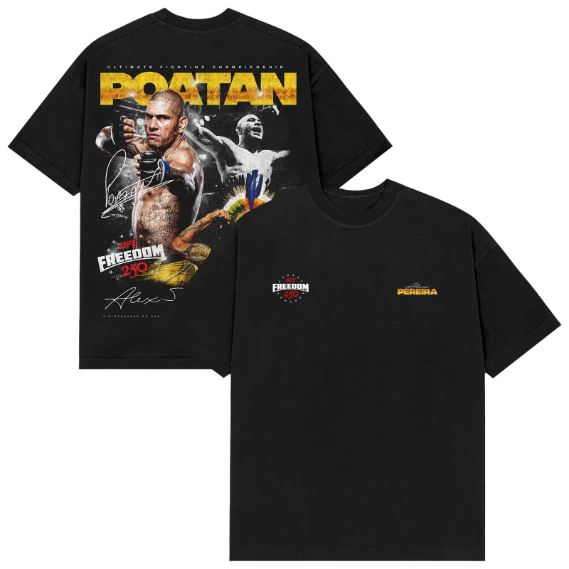 Men's UFC Black Alex Pereira UFC Freedom 250 T-Shirt made by UFC