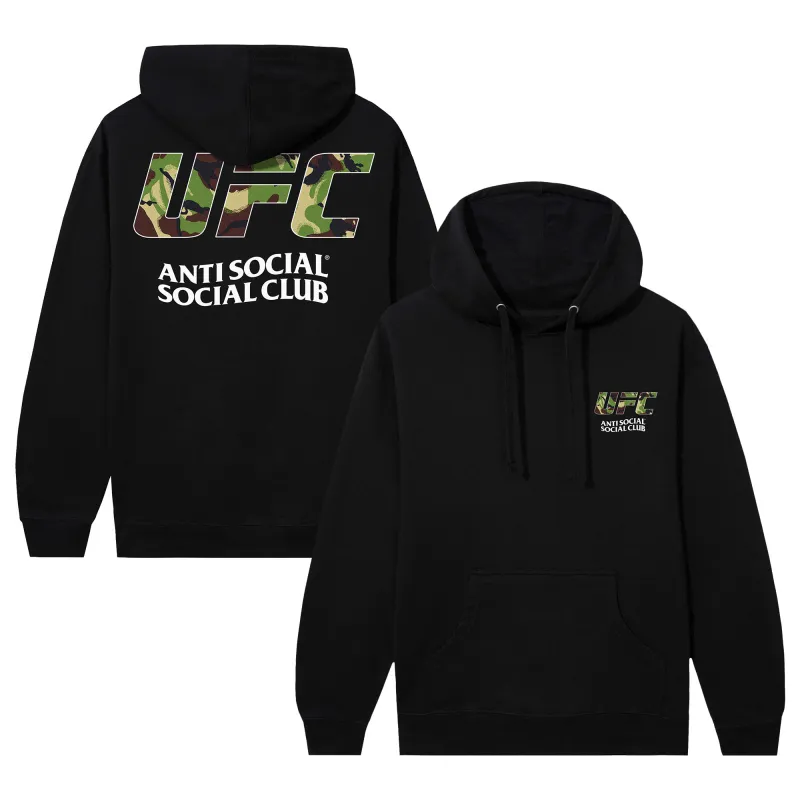 Unisex Anti Social Social Club x UFC Black UK With Love Hoodie made by Anti Social Social Club