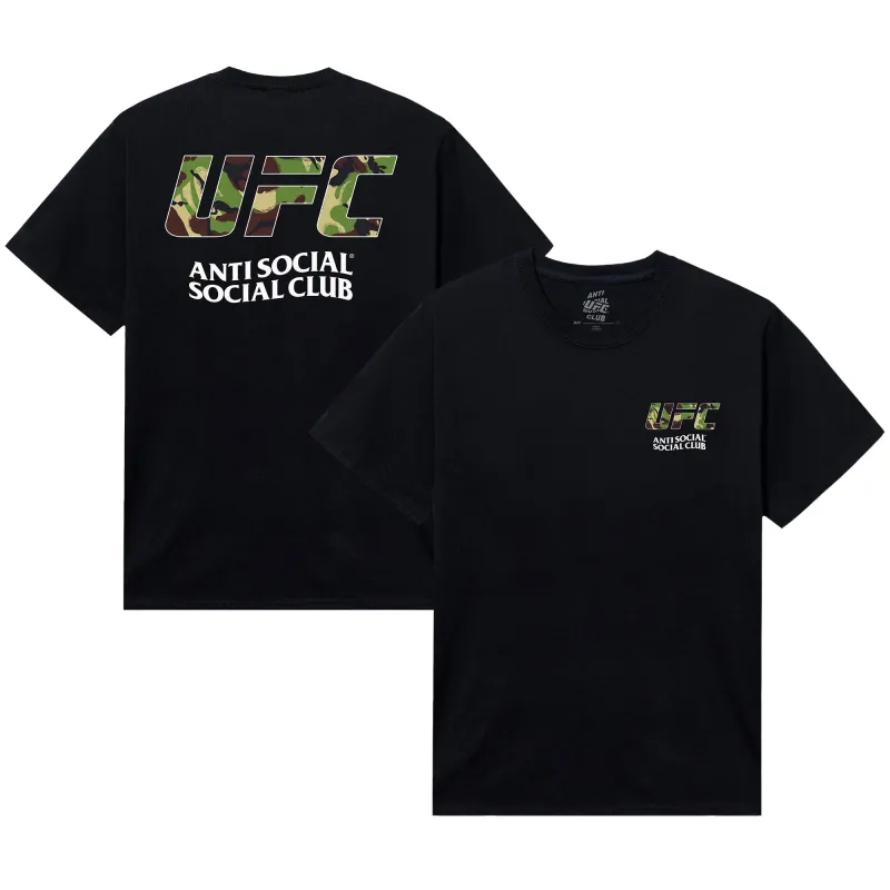 Unisex Anti Social Social Club x UFC Black UK With Love T-Shirt sold by UFC