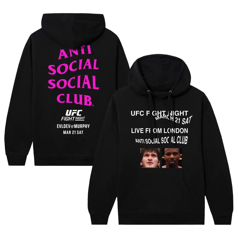 Unisex Anti Social Social Club x UFC Black UK Live Hoodie made by Anti Social Social Club