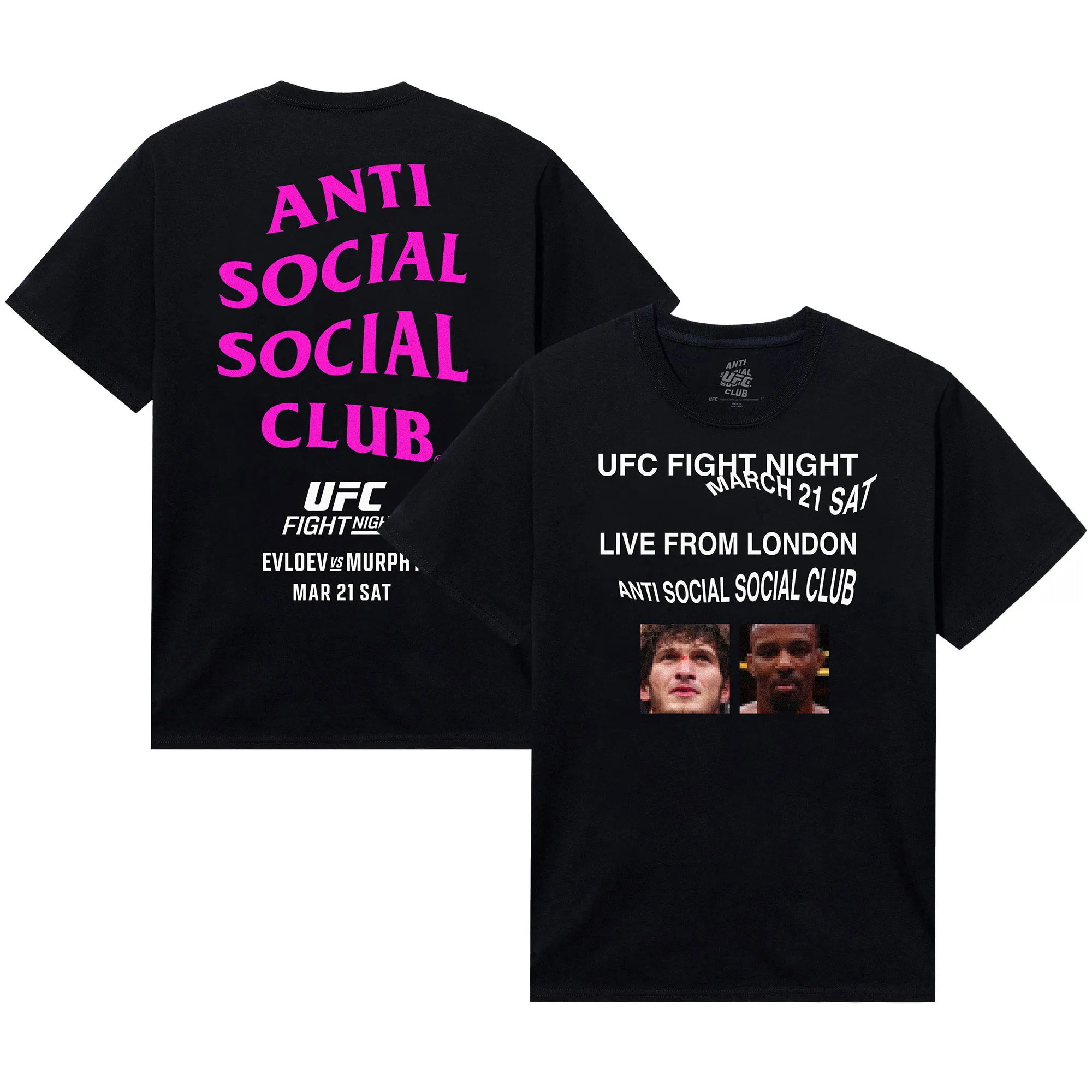 Unisex Anti Social Social Club x UFC Black UK Live T-Shirt sold by UFC