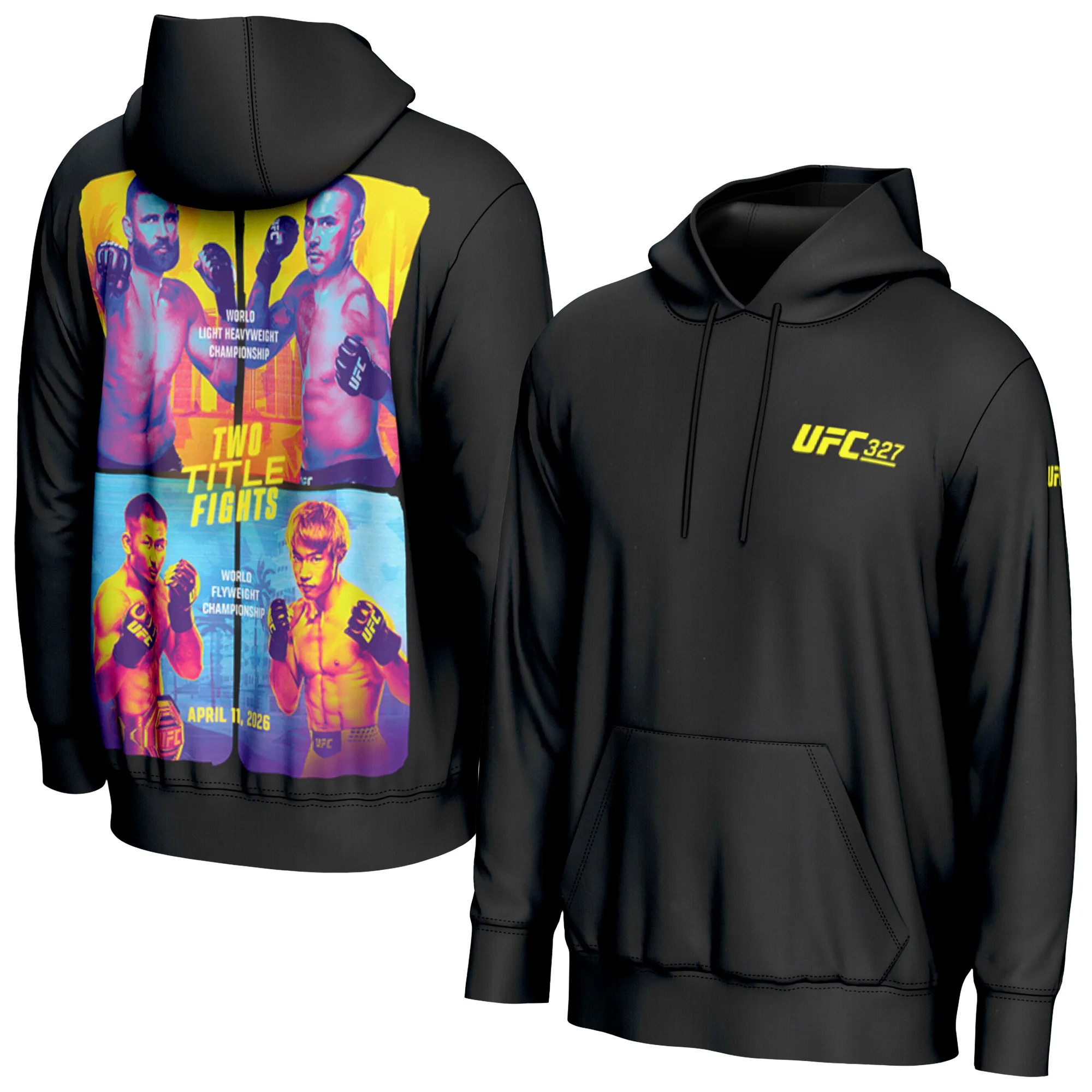Men's ProSphere Black UFC 327 Matchup Jiri Prochazka vs. Carlos Ulberg Hoodie sold by UFC