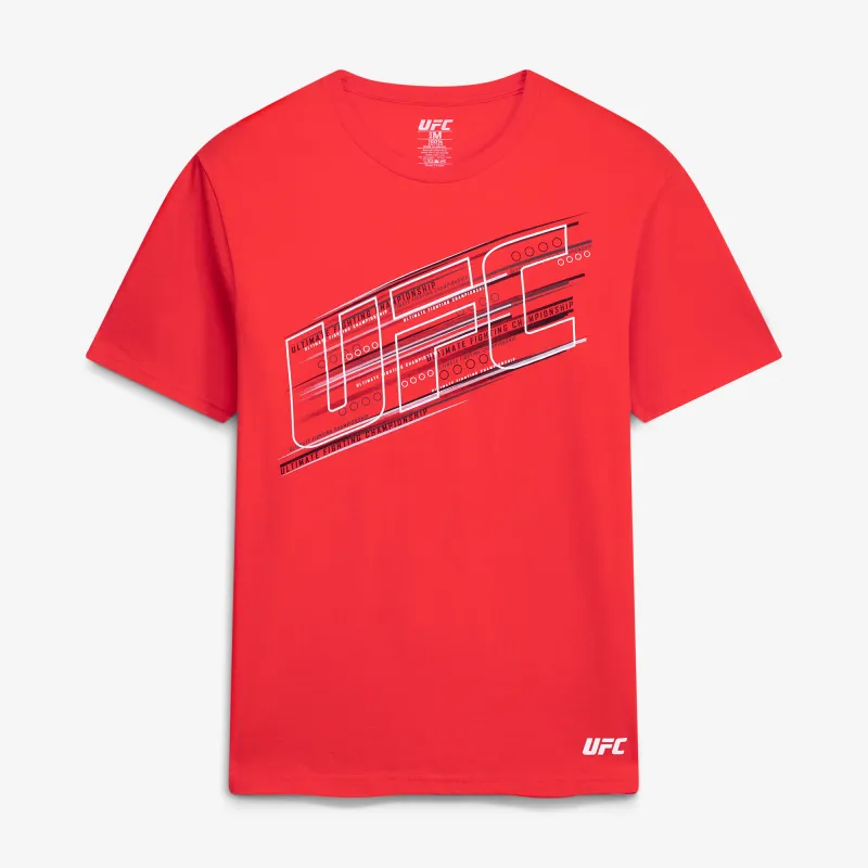 Men's UFC  Red Lines and Circles T-Shirt made by UFC