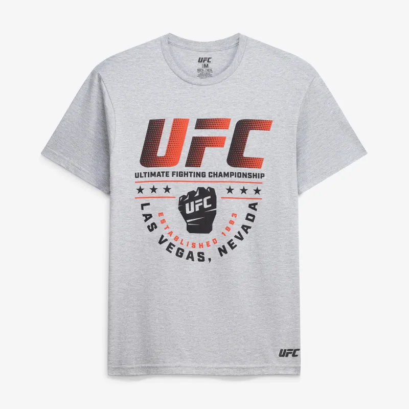 Men's UFC  Heather Gray Stacked Logos T-Shirt made by UFC