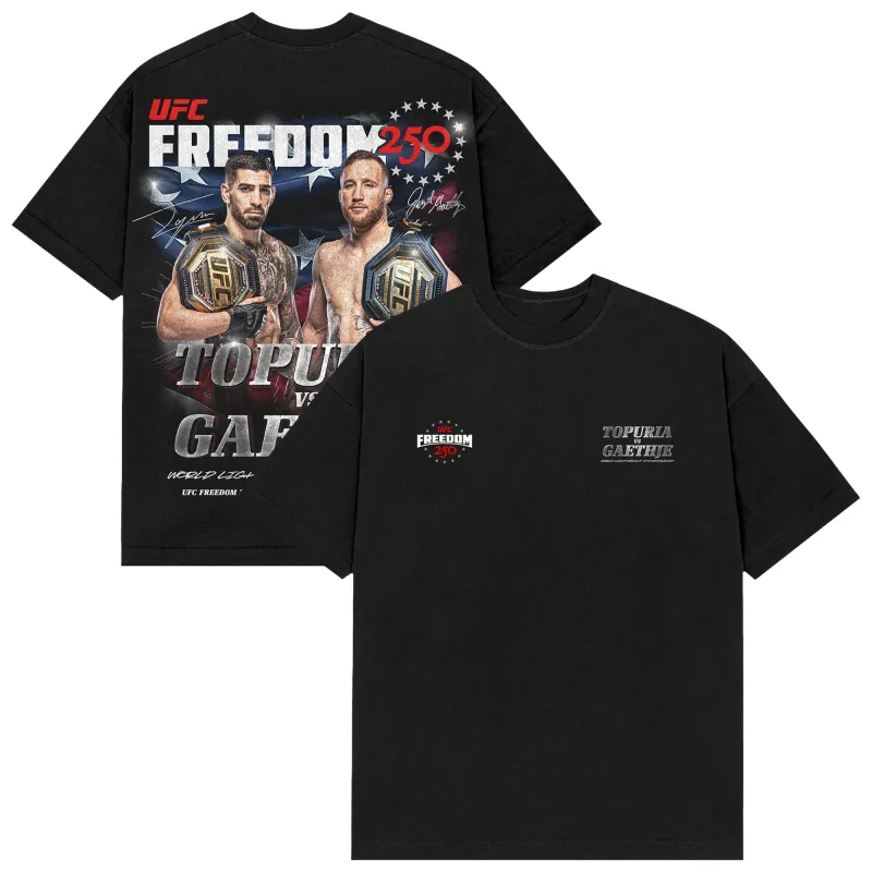 Men's Black UFC Freedom 250 T-Shirt made by UFC
