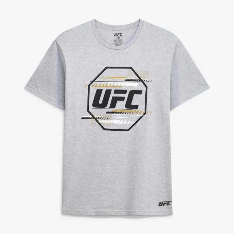 Men's UFC  Heather Gray Octagon With Lines T-Shirt made by UFC