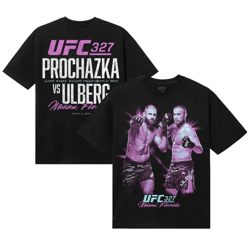 Men's Black Jiri Prochazka vs. Carlos Ulberg UFC 327 Matchup T-Shirt made by UFC