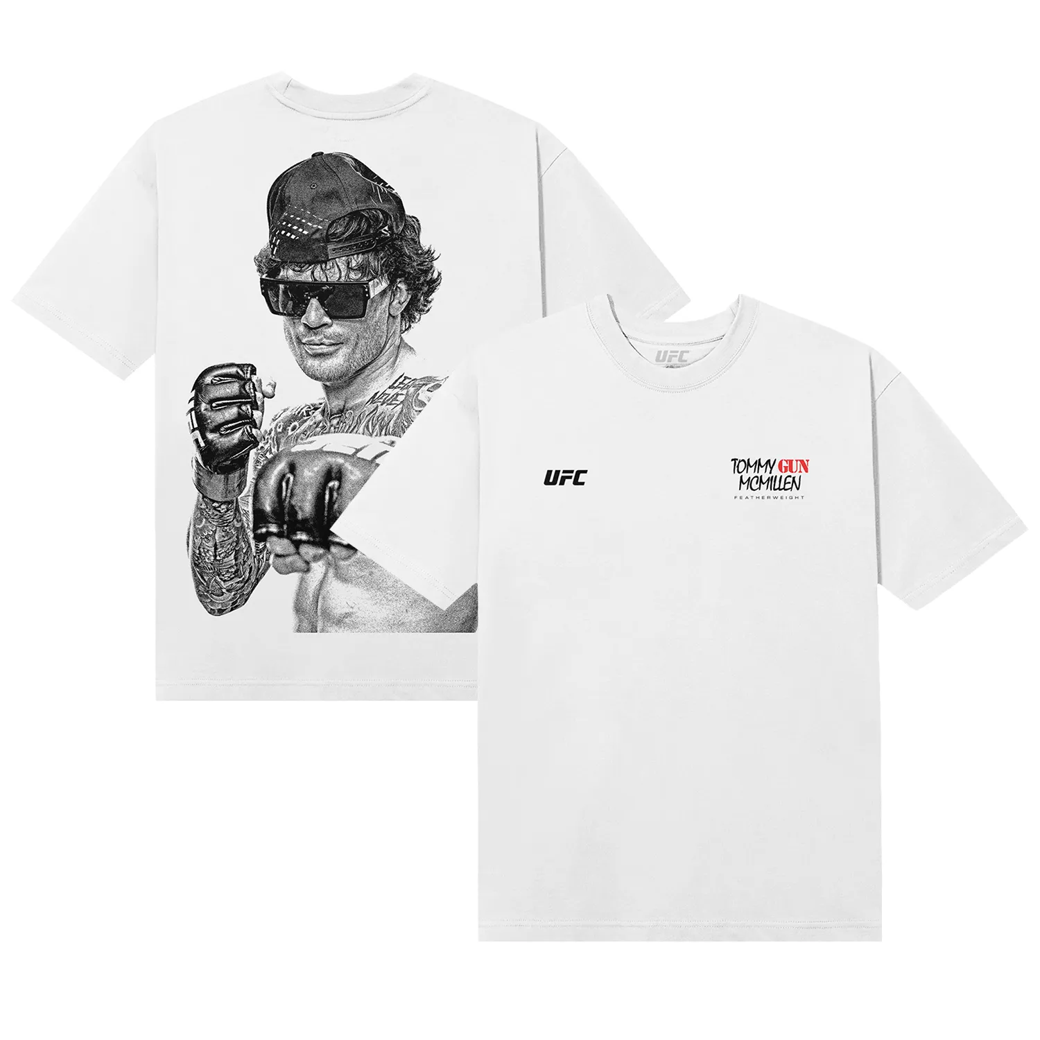 Men's Tommy McMillan White Gunz Wrld T-Shirt sold by UFC