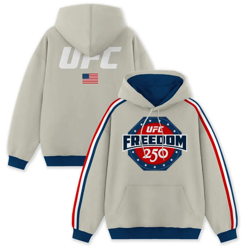 Men's Tan UFC Freedom 250 Hoodie made by UFC