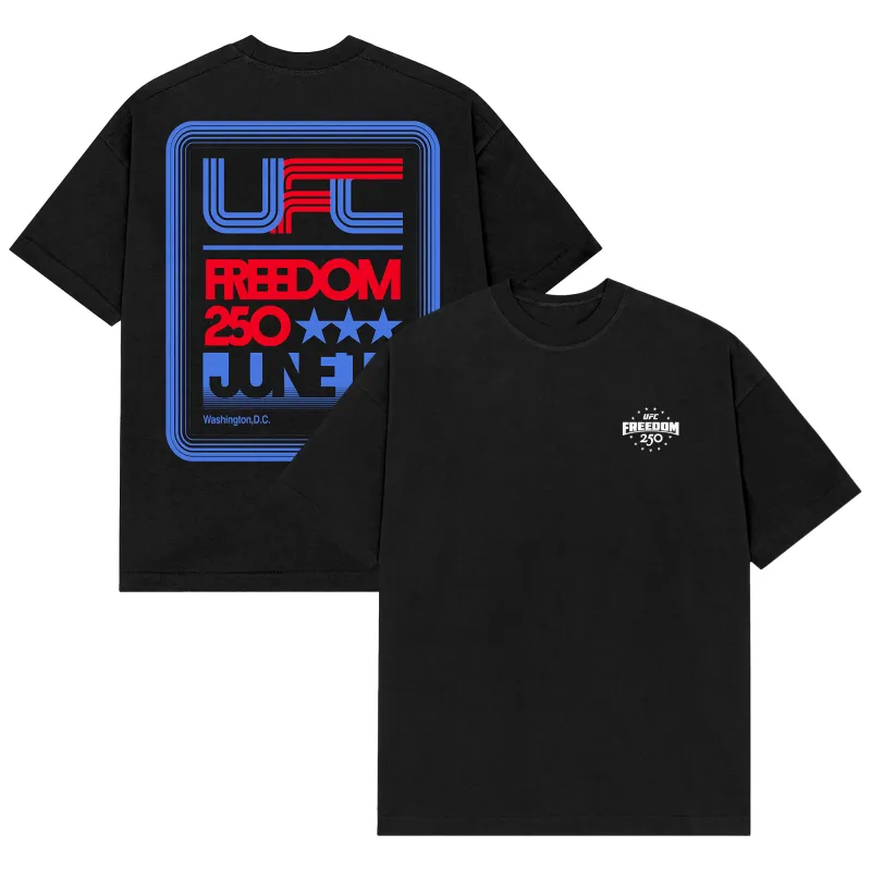 Men's Black UFC Freedom 250 Retro T-Shirt made by UFC