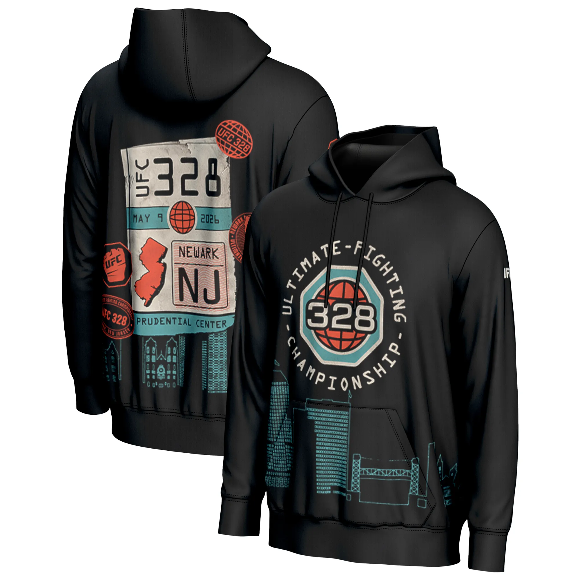 Men's ProSphere Black UFC 328 Hoodie sold by UFC