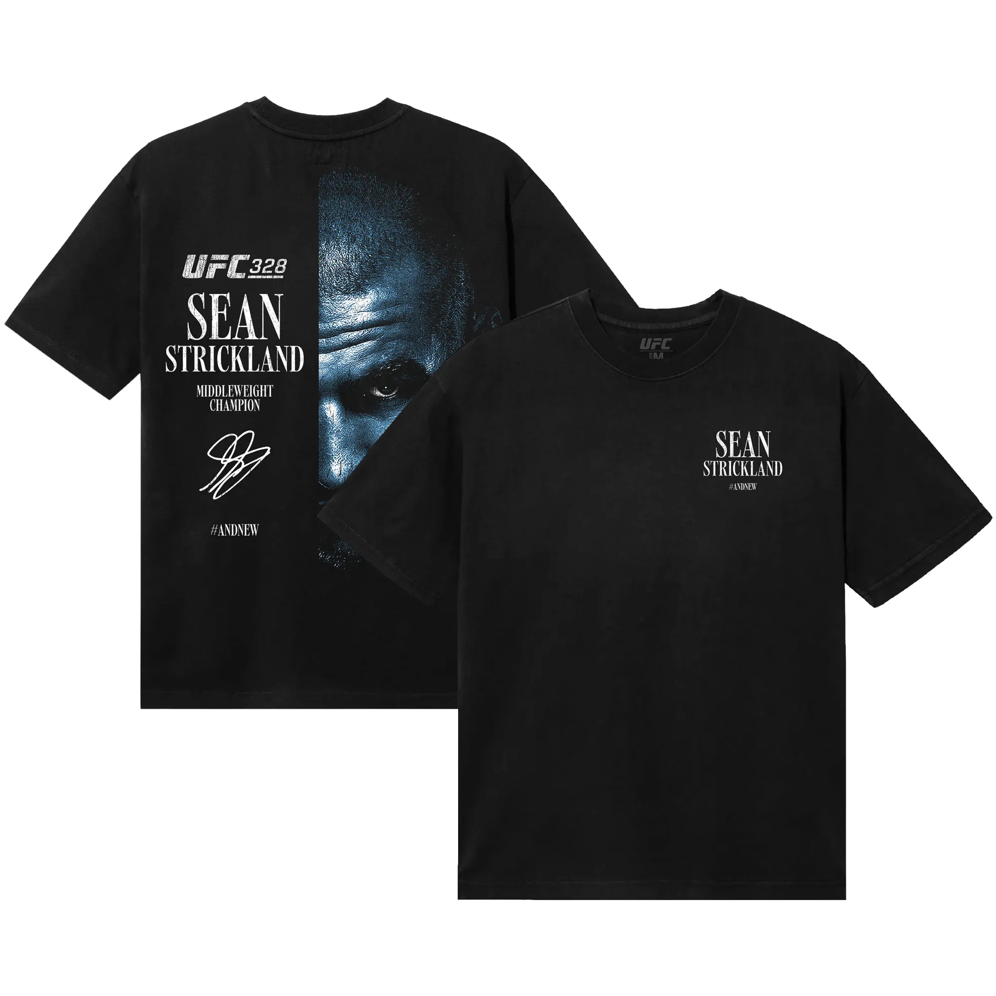 Men's Black UFC 328 Sean Strickland #AndNew T-Shirt sold by UFC