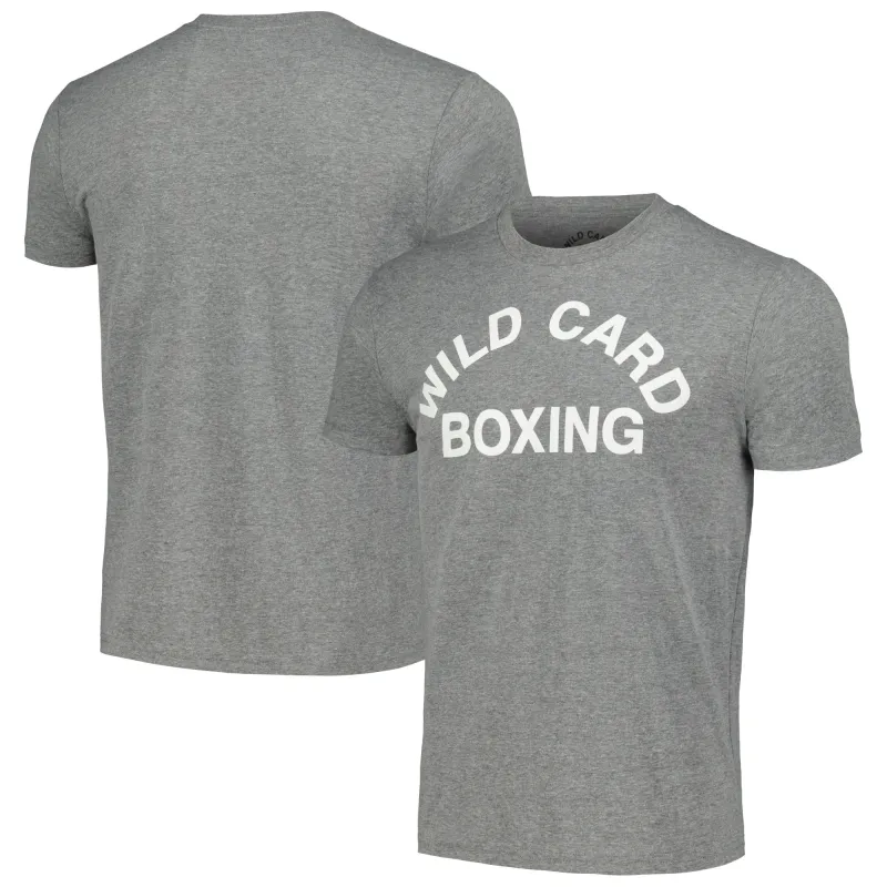 Gray Wild Card Boxing Old School Logo Tri-Blend T-Shirt made by UFC