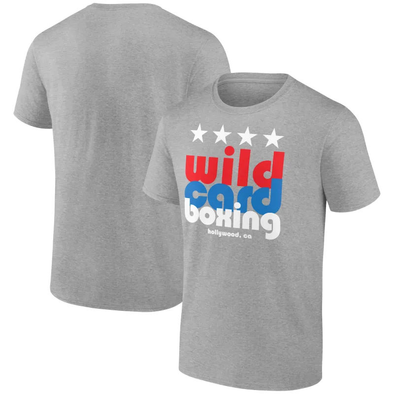Heather Gray Wild Card Boxing Hollywood T-Shirt made by UFC